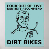 4 Sur 5 Dentistes Vélo De Chemin Poster Motocross