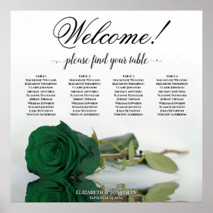 4 Tableau Rose vert émeraude Élégant tableau de si