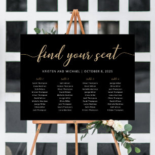 4 Tables Find Your Seat Black Seating Chart