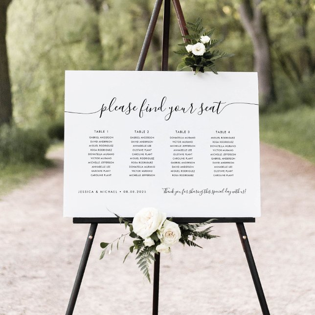 4 Tables Modern Find Your Seat Seating Chart (Creator Uploaded)