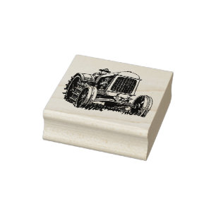 4 tailles tampon caoutchouc rétro image Tracteur
