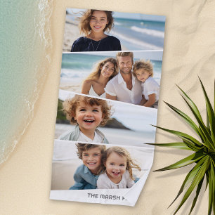 4 Uneven Photo Collage - Funky Quadrilateral Art Beach Towel
