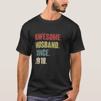 4 Wedding Aniversary Gift Him - Awesome Husband Si T-Shirt
