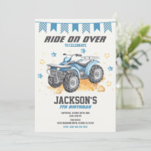 4 Wheeler Birthday Invitation / Quad Bike / ATV