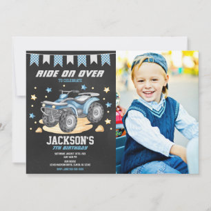 4 Wheeler Birthday Photo Invitation / Quad Bike
