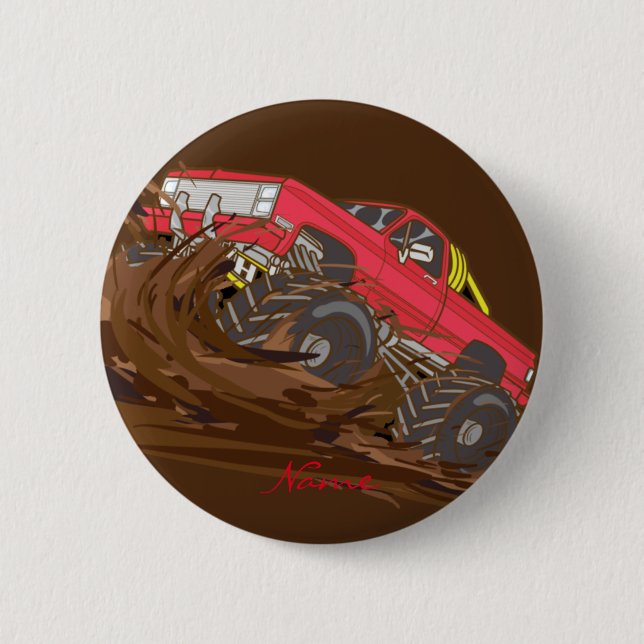 4-wheeler mud truck Thunder_Cove 2 Inch Round Button (Front)