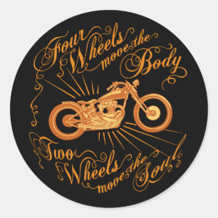 4 Wheels Move 614 Classic Round Sticker