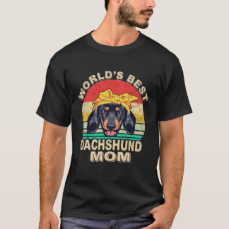 4 World's Best Dachshund Dad Vintage T-Shirt