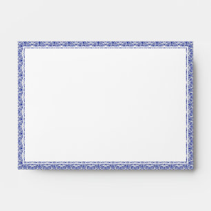 4"x6" Italia Blue Lemon Initials Wedding Envelope