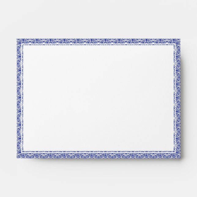 4"x6" Italia Blue Lemon Initials Wedding Envelope (Front)