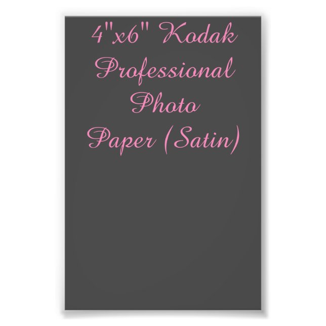 4"x6" Kodak Professional Photo Paper (Satin) (Front)