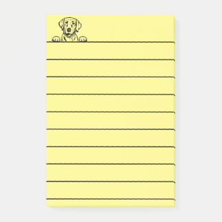 4”x6” Yellow Lined Post-Its featuring Black Lab Post-it Notes