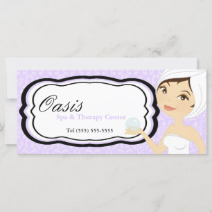 4"x9" Gift Certificate Purple Damask Spa Massage