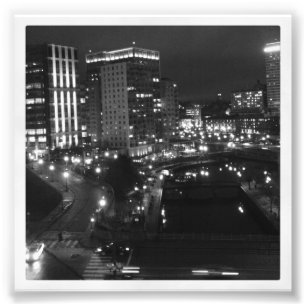 4" x 4" Instagram Print: City at Night Photo Print