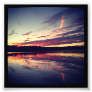 4" x 4" Instagram Print: Sunset On a Lake Photo Print
