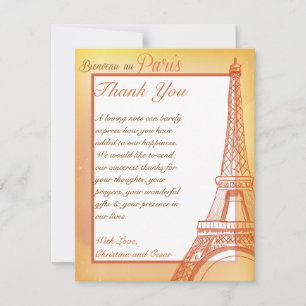 4 x 5 FLAT Thank You Card Paris Peach