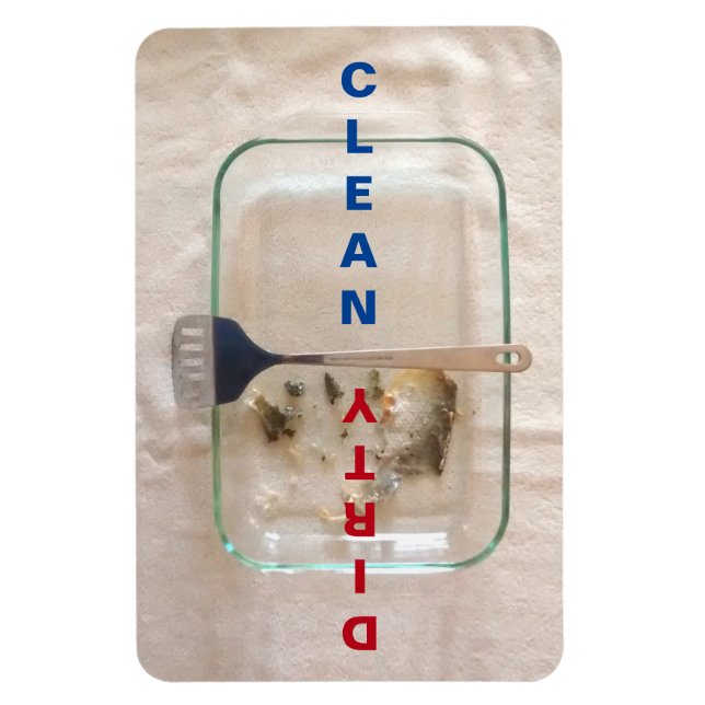 4" x 6" Clean/Dirty Baking Pan Dishwasher Magnet (Vertical)