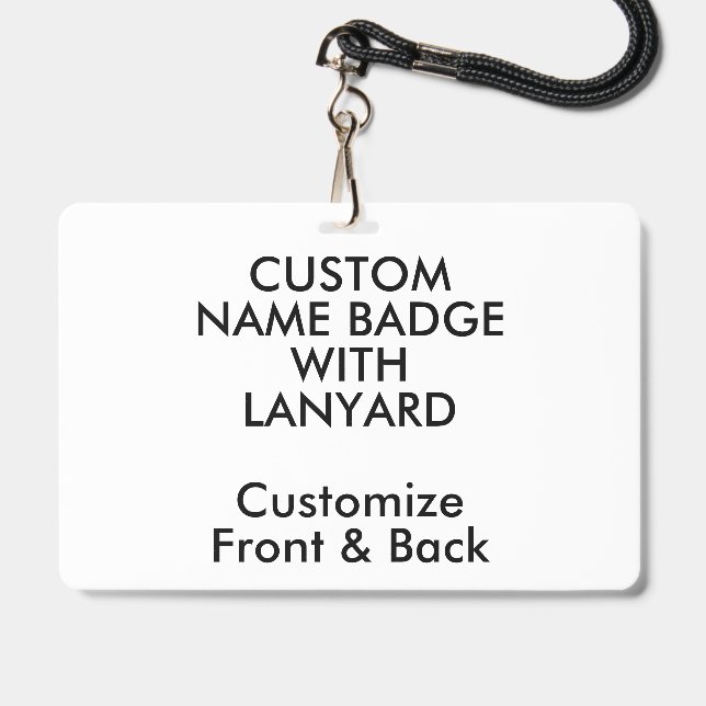 4" x 6" Custom Name Badge with Lanyard Blank (Front with Lanyard)