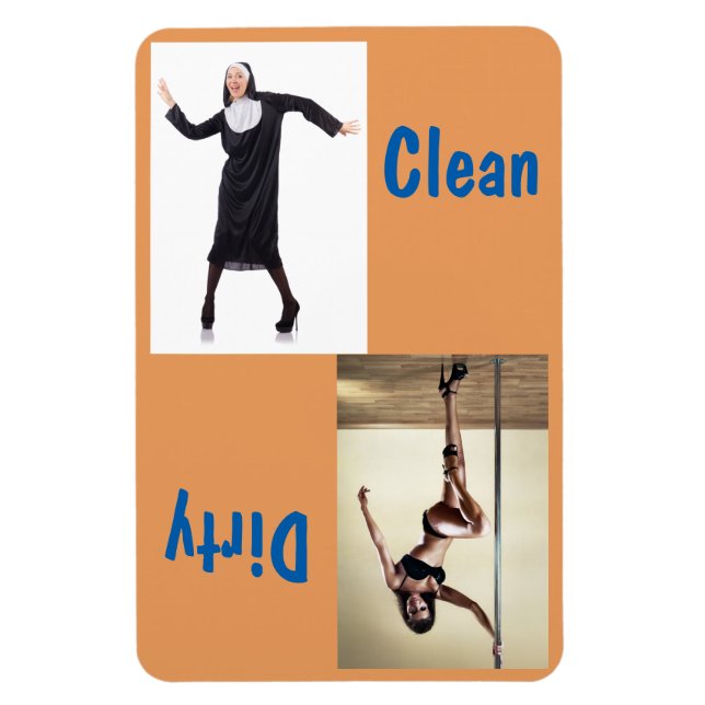 4" x 6" Dancing Nun & Sexy Dancer Clean/Dirty Magnet (Vertical)