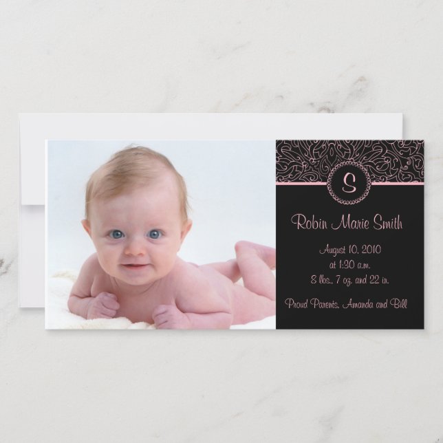 4 x 8 Pink Elegant Announcement (Front)