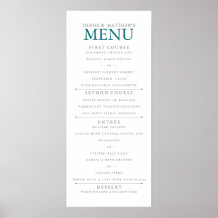 4" x 9" Harbour Blue Menu Poster
