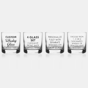 4 x Custom Personalized Whiskey Glass 12oz