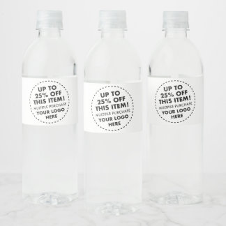 4 x Custom Water Bottle Labels 25% OFF Bulk Buy