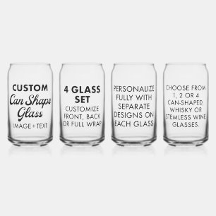 4 x Personnalisé Peut Former Le Verre 16 oz