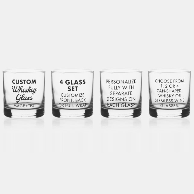 4 x verre Whiskey personnalisé 12 oz (Recto)