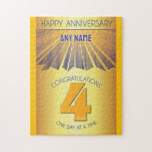 4 Year AA 12 Step Anniversary Personalized Jigsaw Puzzle
