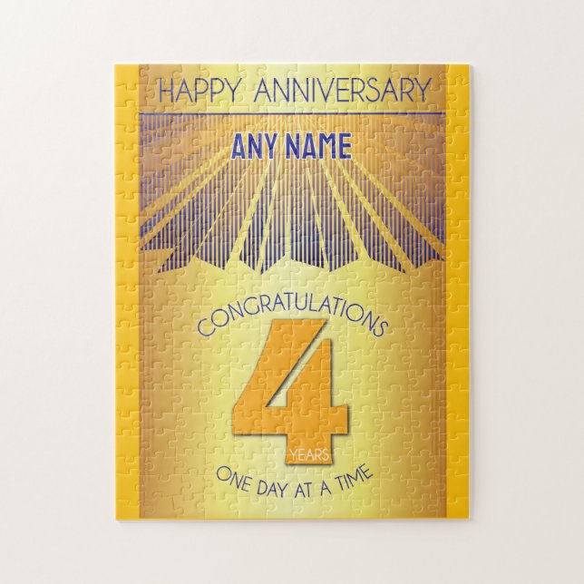 4 Year | AA 12 Step Anniversary Personalized Jigsaw Puzzle (Vertical)