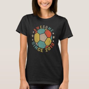 4 Year Old Awesome Since 2019 4th Birthday Soccer T-Shirt
