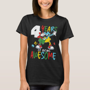 4 Year Old Birthday Autistic Boys Girl Autism Awar T-Shirt