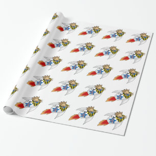 4 year old birthday boy (rocket boy) wrapping paper