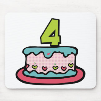 4 Year Old Birthday Cake Mouse Pad