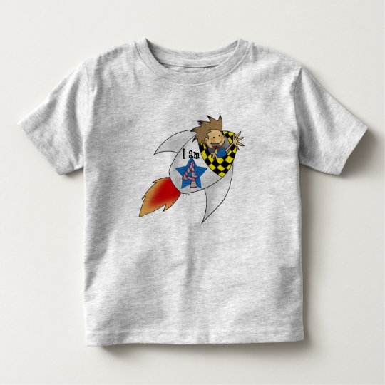 4 year old boy in a rocket toddler t-shirt