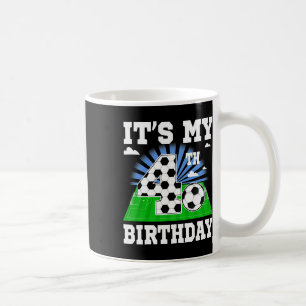 4 Year Old Boy It's My 4th Birthday Soccer Theme P Coffee Mug