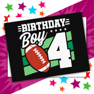 4 Year Old Football Party Theme 4th Birthday Boy Postcard