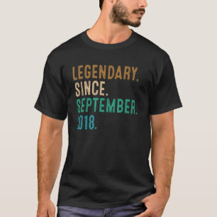 4 Year Old Gift Legend Since September 2018 4th Bi T-Shirt