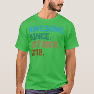 4 Year Old Gifts Awesome Since October 2018 4th Bi T-Shirt