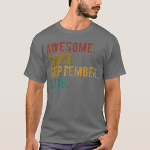 4 Year Old Gifts Awesome Since September 2018 4th T-Shirt