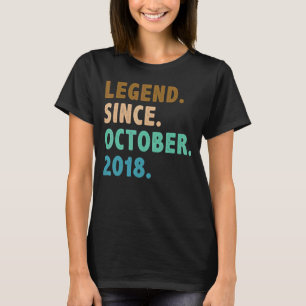 4 Year Old  Legend Since October 2018 4th Birthday T-Shirt