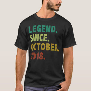 4 Year Old Legend Since October 2018 4th Birthday T-Shirt