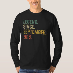 4 Year Old Legend Since September 2018 4th Birthd T-Shirt
