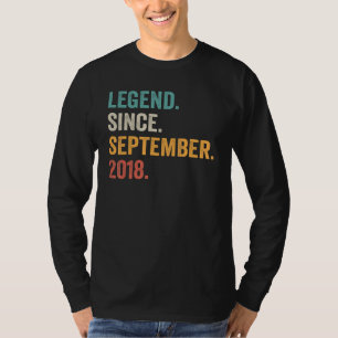 4 Year Old  Legend Since September 2018 4th Birthd T-Shirt