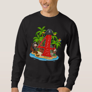 4 Year Old Pirate Birthday Arr Pirates Ship Arr 4t Sweatshirt