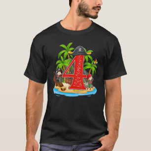 4 Year Old Pirate Birthday Arr Pirates Ship Arr 4t T-Shirt