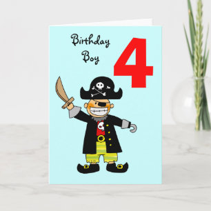4 year old pirate boy card