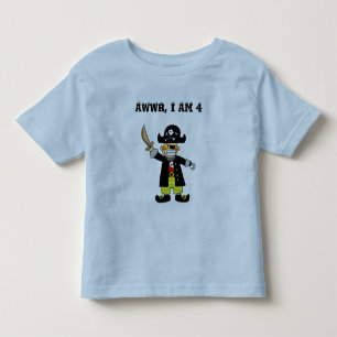 4 year old pirate boy toddler t-shirt
