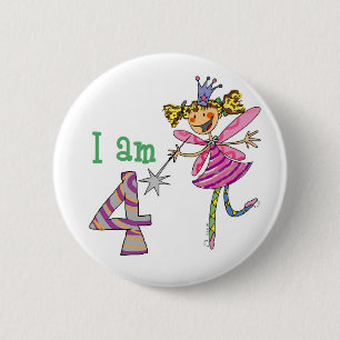 4 year old princess fairy 2 inch round button